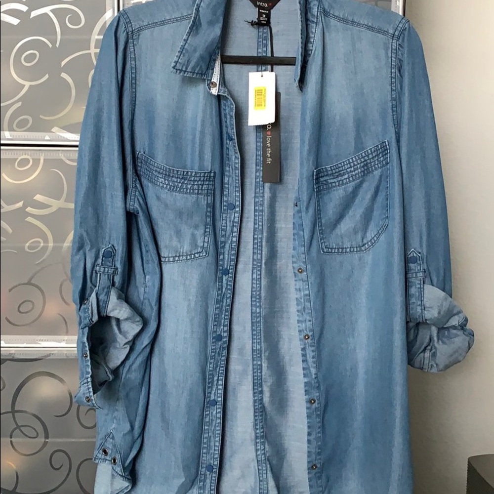 Intro denim super soft blouse sz 1x new